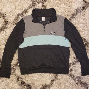 PINK 1/4 Zip Pullover Sweatshirt